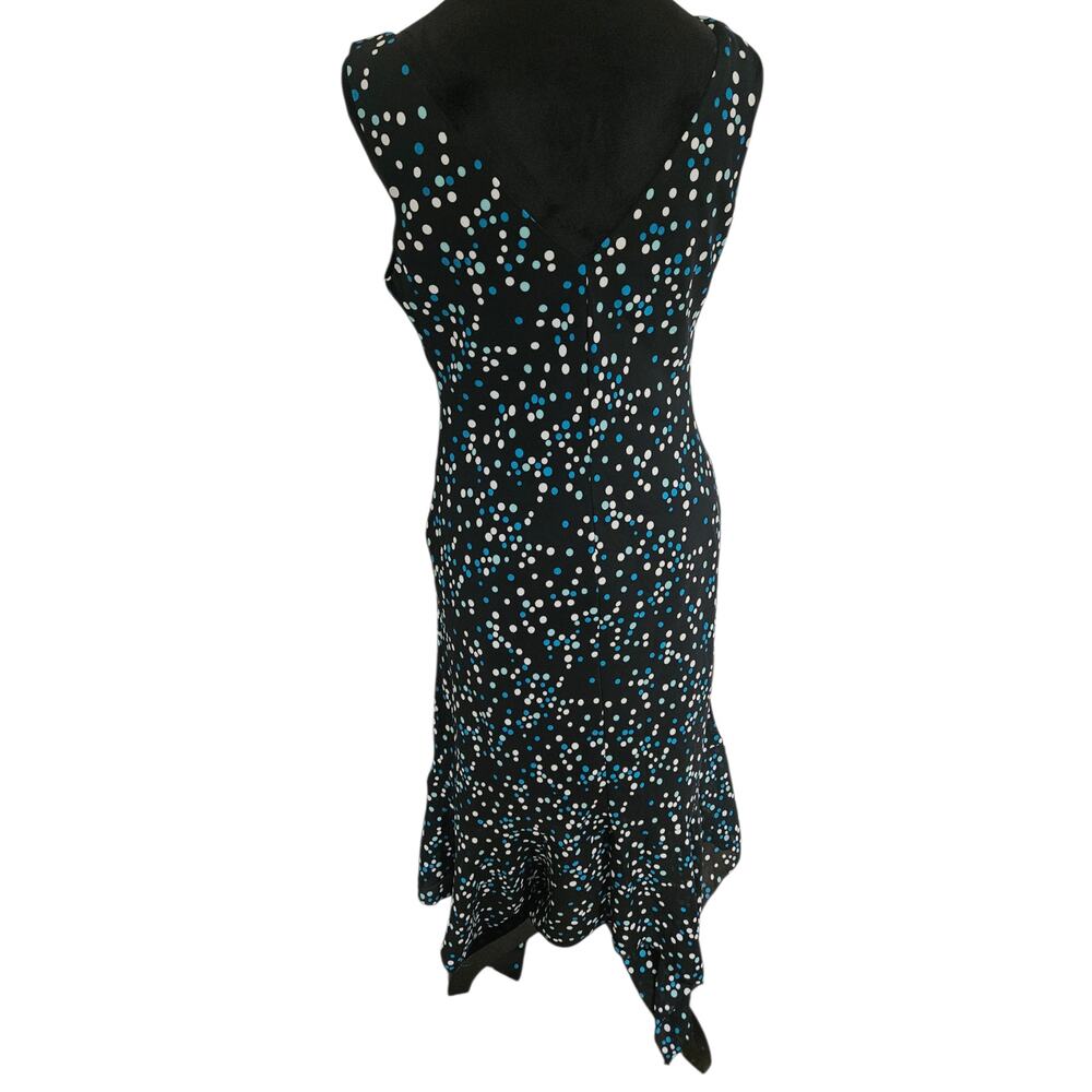 Jonathan Martin Studio Black Polka Dot Midi Dress Y2K Vintage size 8